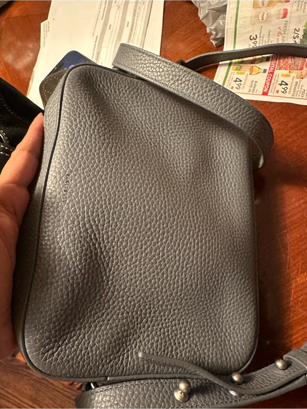 All saints  Leather Crossbody Bag in Gray